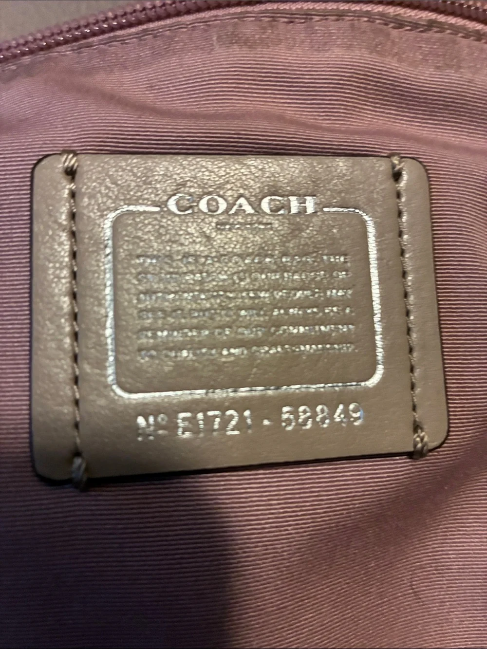 Coach —Tan Leather Tote with Pink Interior - Picture 2 of 5